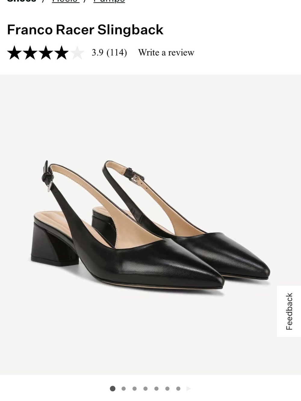 BRAND NEW Franco Sarto Black Pointed Toe Slingback Pumps